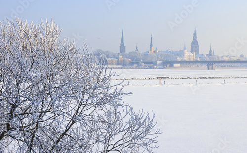 Wallpaper Mural Capital city of Latvia, Riga in winter. Torontodigital.ca