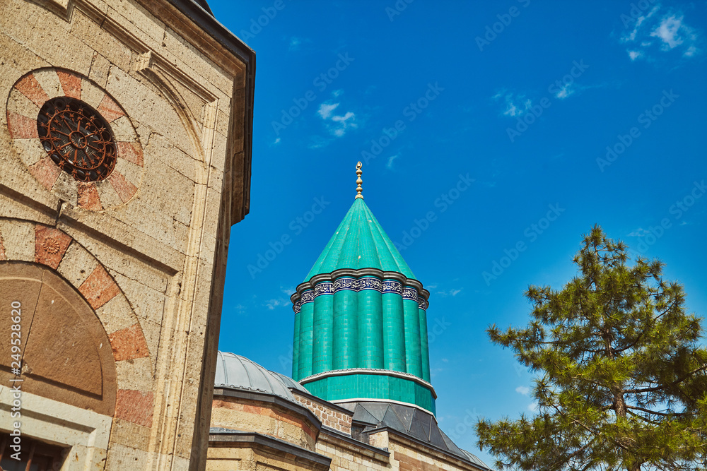 Mevlana tomb and Selimiye mosque at Konya, Turkey known also as mevlana ...