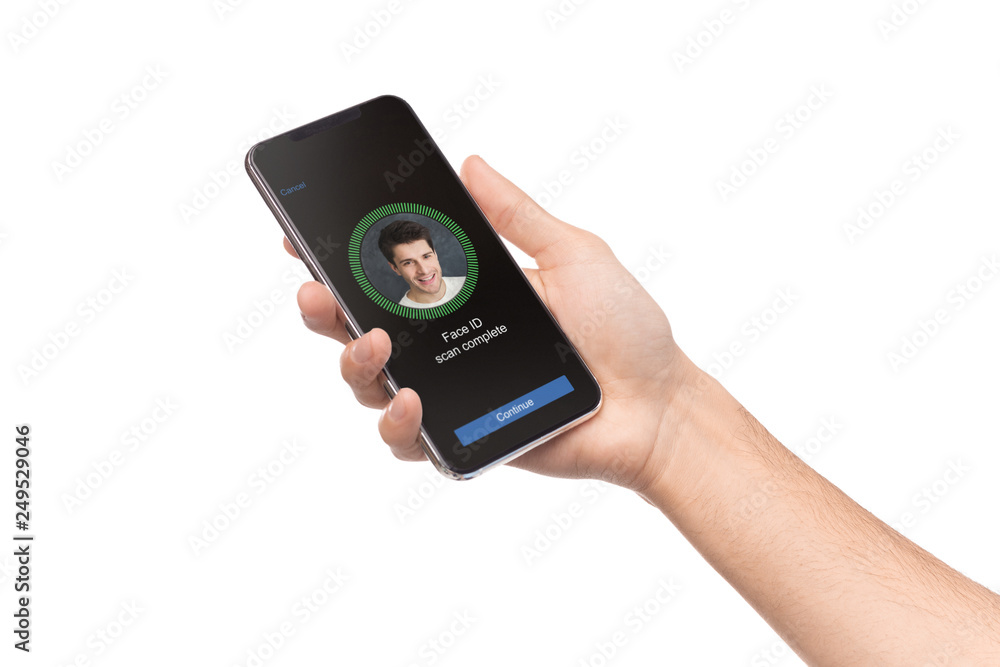 Face Identification with software scanning face on smartphone Face Identification with software scanning face on smartphone