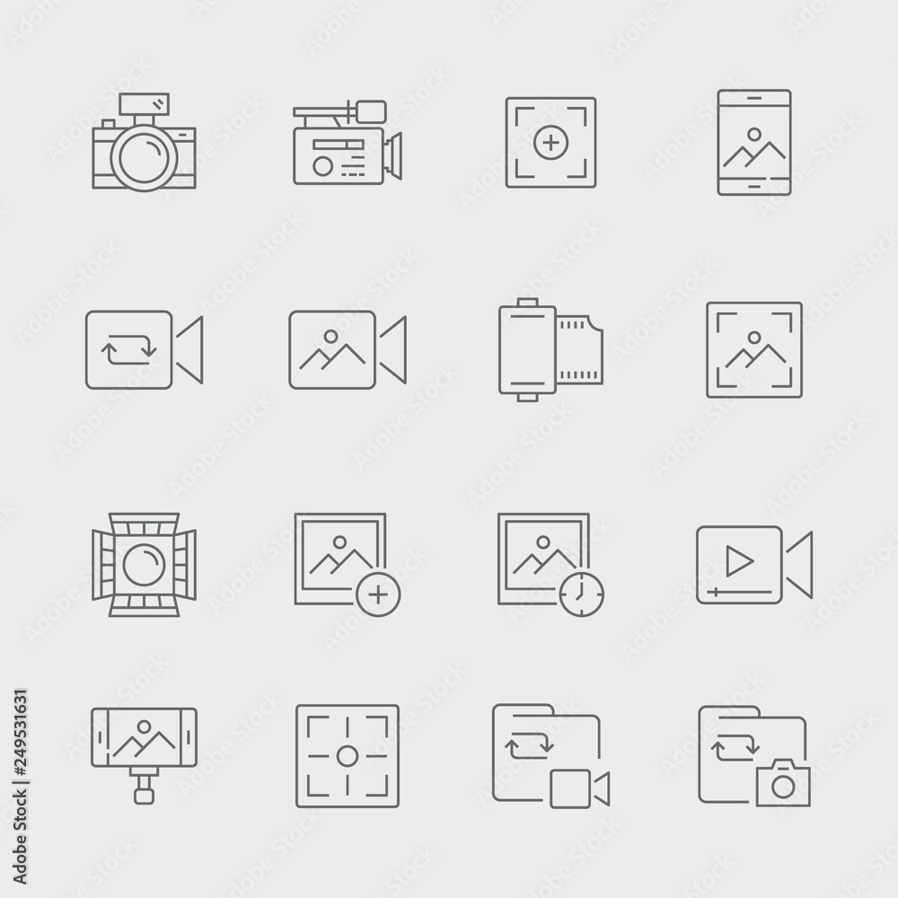 Photography And Videography Icon Set