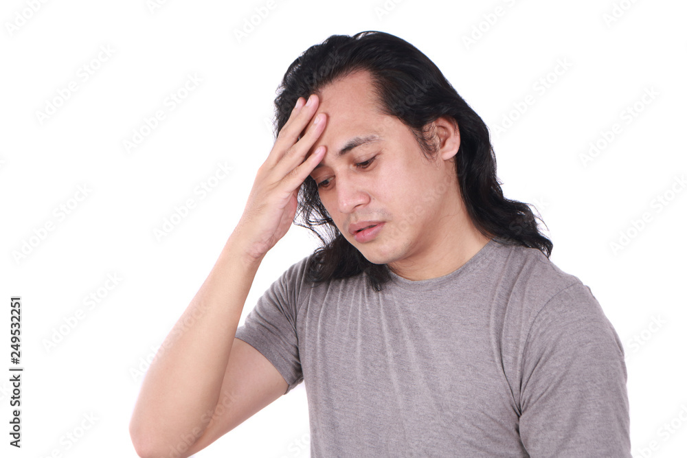 Stressed Young Man Having Pain of Headache Stressed Young Man Having Pain of Headache