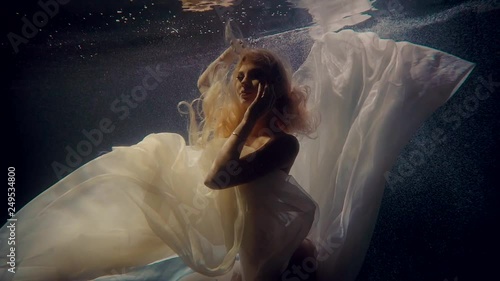 Young sexy model under the water.