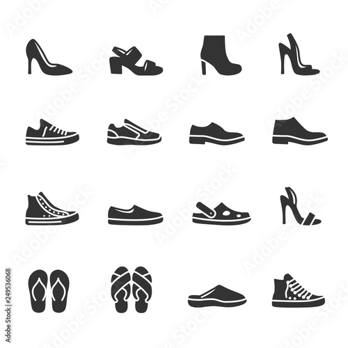 Vector set of shoes icons.