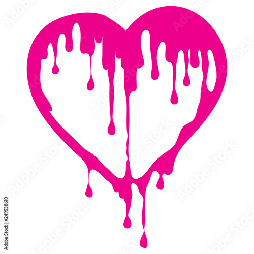 Hot Pink Dripping Heart