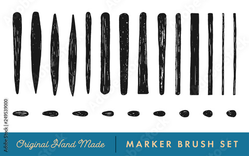 Hand-Drawn Marker Brush Set for Caligraphic Lettering, Doodle and Sketch photo