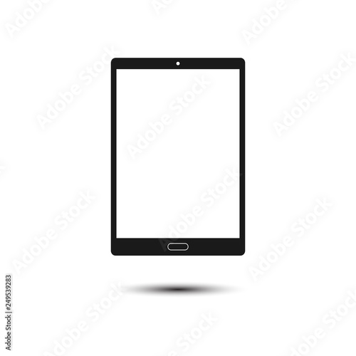 Tablet icon on white background. Vector illustration, flat design.