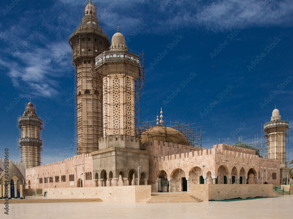 A huge mosque against the blue sky