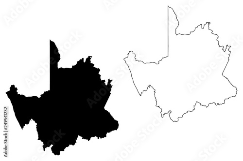 Northern Cape Province (Provinces of South Africa, Republic of South Africa, Administrative divisions, RSA) map vector illustration, scribble sketch Northern Cape map