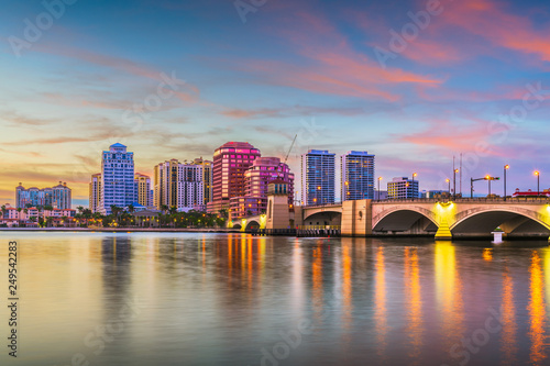 West Palm Beach, Florida, USA downtown skyline photo