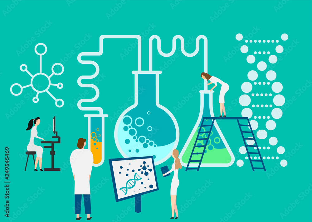 Working at research laboratorium. Vector illustration. eps Working at research laboratorium. Vector illustration. eps