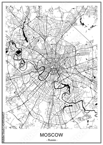 map of the city of Moscow, Russia