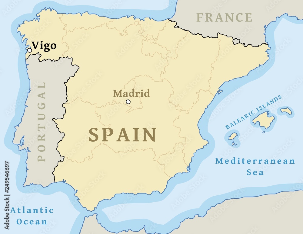 Obraz premium Vigo map location