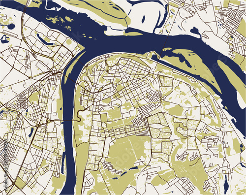 vector map of the city of Nizhny Novgorod, Russia