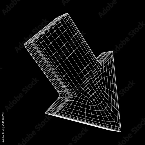 Arrow wireframe low poly mesh vector illustration