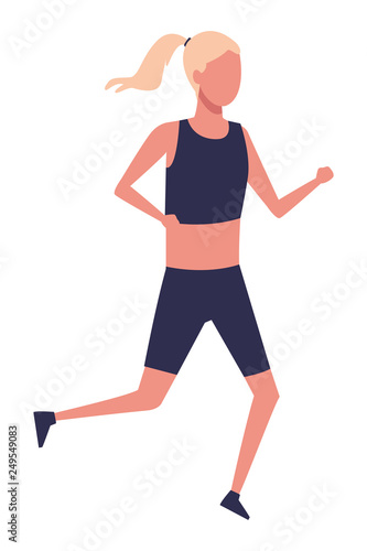 faceless girl running sports
