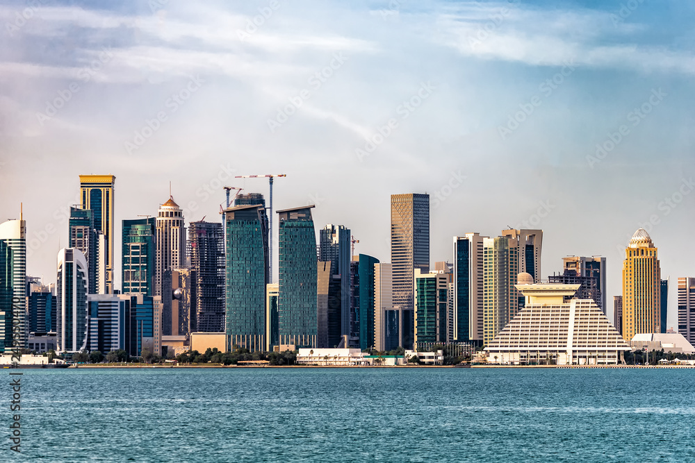 Naklejka premium Widok miasta Doha. Katar.