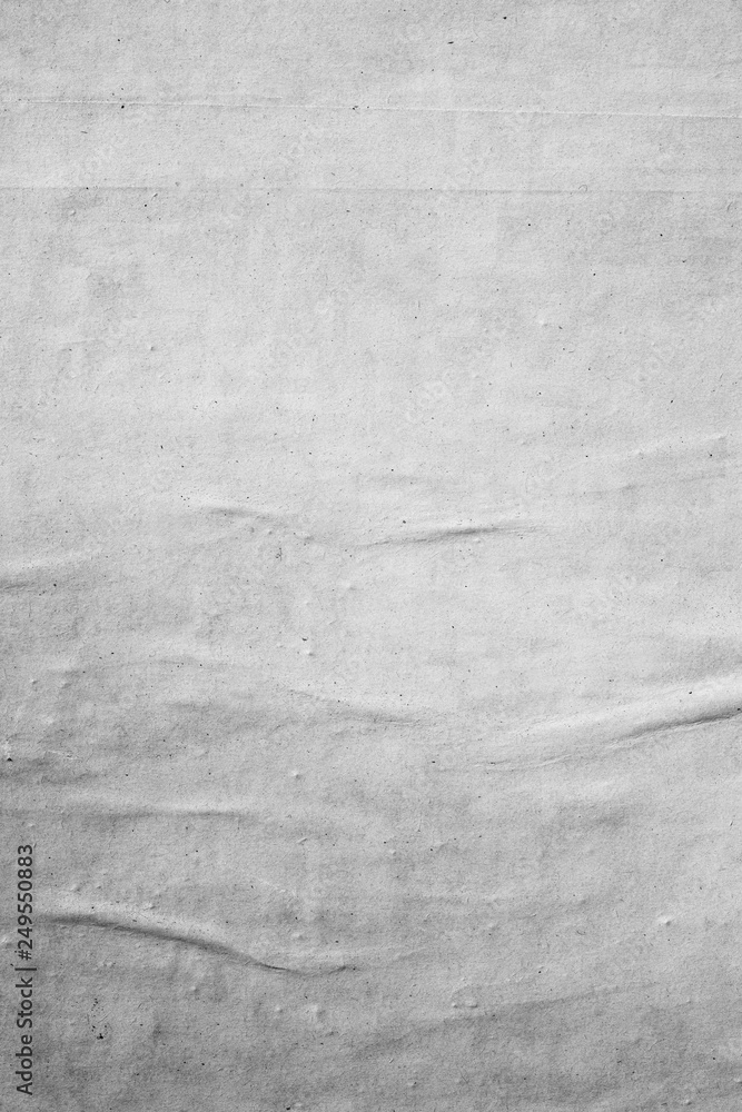 Naklejka premium Blank dirty white creased crumpled paper texture background old grunge ripped torn vintage collage posters placards empty space text