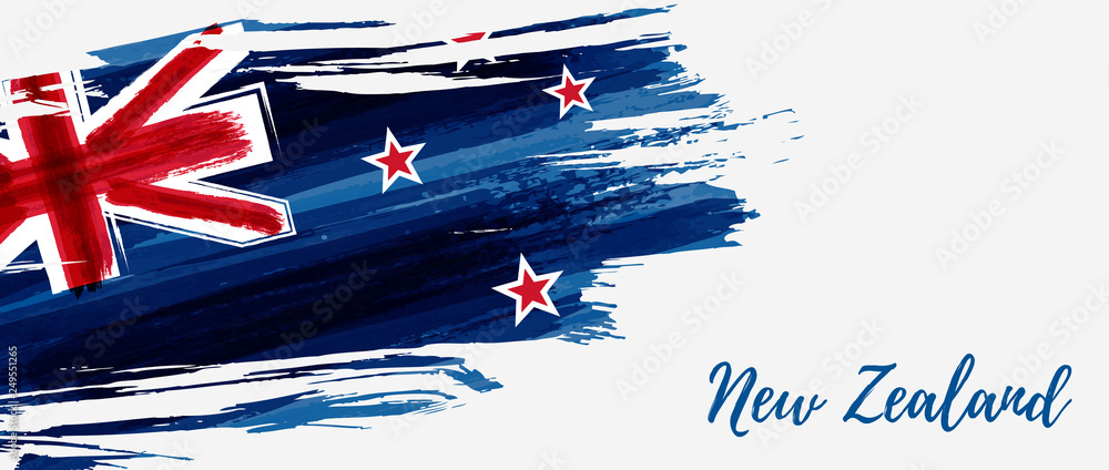 New Zealand grunge flag banner Stock Vector | Adobe Stock