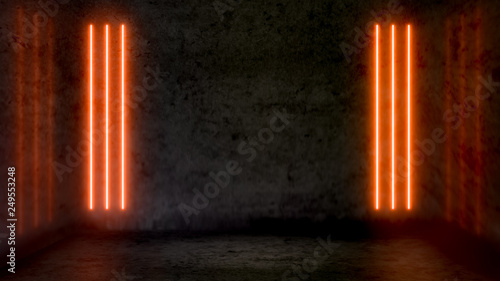 Empty dark abstract room wi...