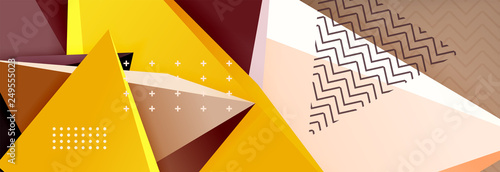 3d triangular shapes geometric background. Origami style pattern with triange shapes for decorative design. Poster design. Line design. Modern presentation template