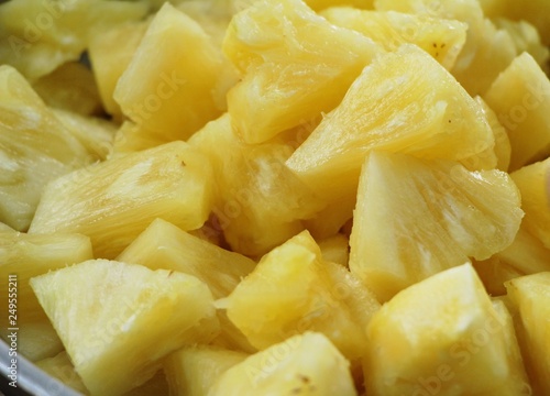 Fresh pineapple is delicious in street food