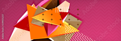 3d triangular shapes geometric background. Origami style pattern with triange shapes for decorative design. Poster design. Line design. Modern presentation template