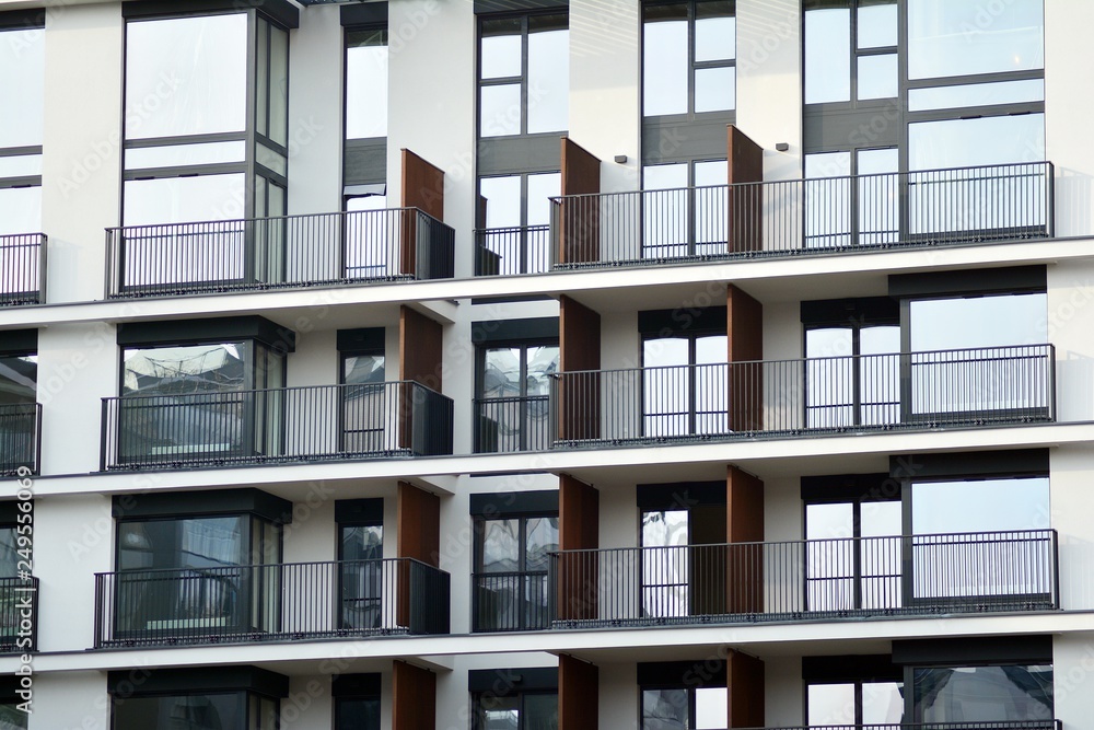 Modern European residential apartment building Modern European residential apartment building