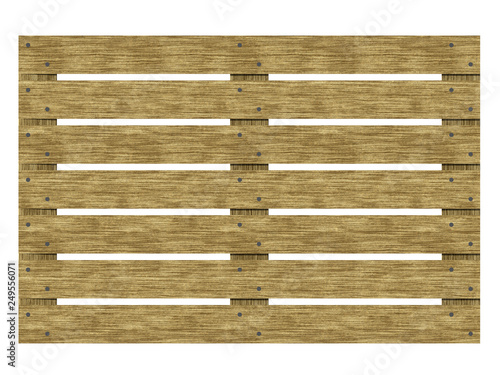 Wooden euro-pane top view. Isolate euro pallet. 3d illustration.