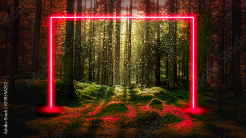 Red fluorescent neon laser ...