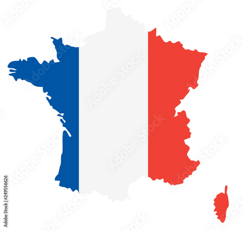 Carte de France - Drapeau