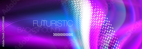 Fluid colors mixing glowing neon wave background, holographic texture