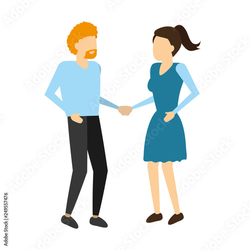 man and woman holding hands