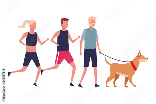 faceless people running