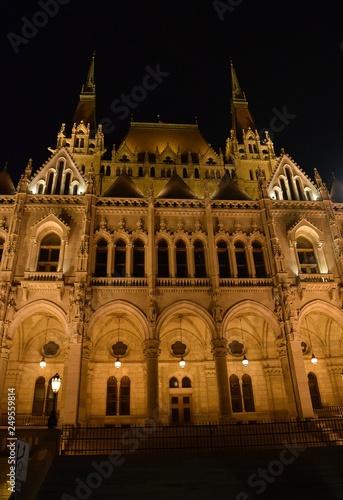 Castle. Residence of the Hungarian Parliament on the Danube in Budapest. 