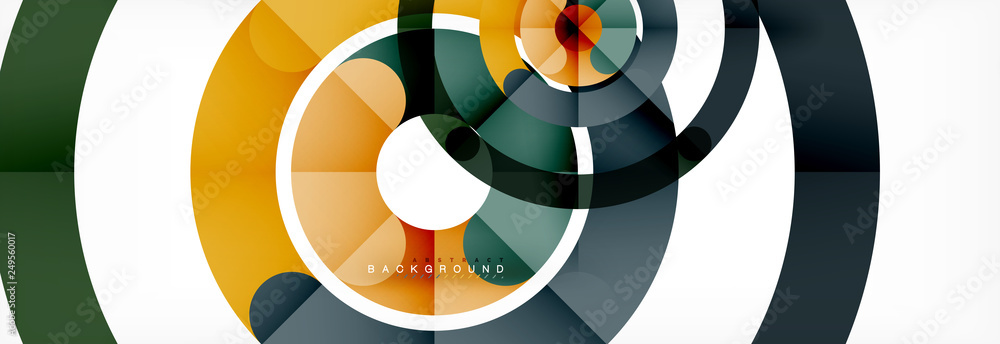 Vector outlined stroke circles composition