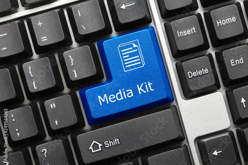 Conceptual keyboard - Media Kit (blue key)