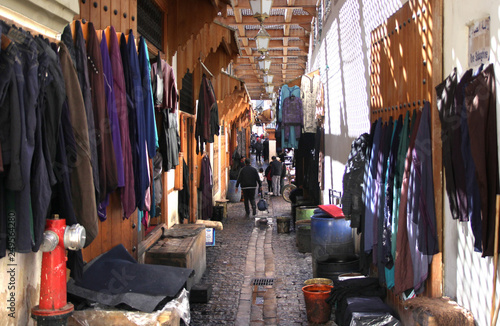 Outdoor markets in Morocco selling various goods © dbriyul