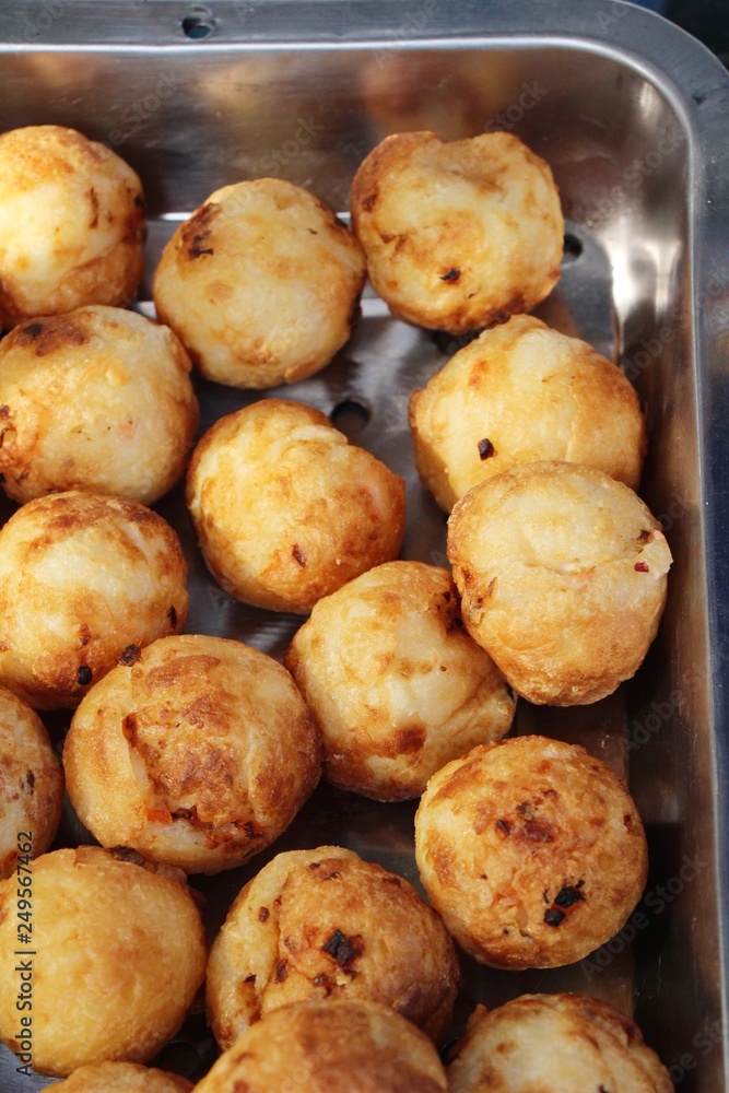 Takoyaki is delicious Japanese food on pan Takoyaki is delicious Japanese food on pan