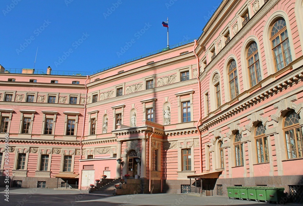 The courtyard of the Mikhailovsky (Engineers) Castle. St. Petersburg.
