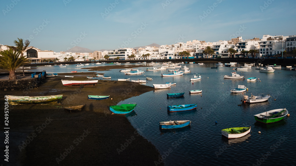 Boats in the lagoon of San Gines in Arrecife, Lanzarote. Boats in the lagoon of San Gines in Arrecife, Lanzarote.