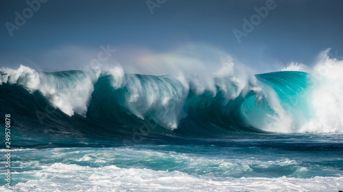 Waves breaking on the coast of Lanzarote, La Santa. photo