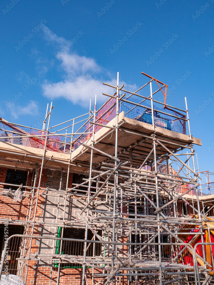 New build houses under construction in Cheshire UK New build houses under construction in Cheshire UK