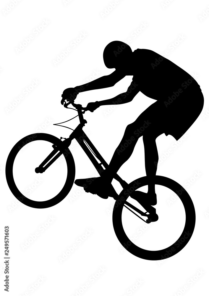 Fototapeta premium Sport people whit bike on white background