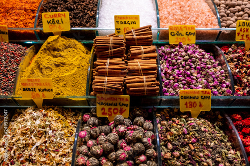 Photography Showcase with spices in the Turkish bazaar