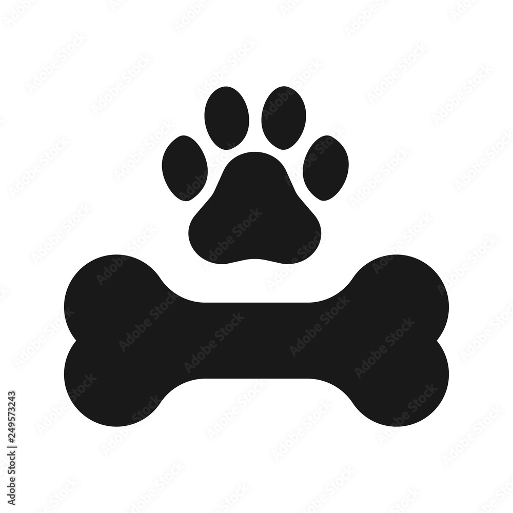Dog bone icon. Simple cartoon dog bone vector icon. Vector illustration.  Stock Vector | Adobe Stock