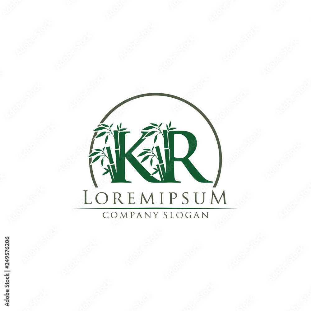 Green Bamboo KR Letter logo Green Bamboo KR Letter logo