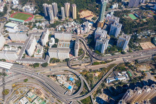 Top view of Hong Kong city residential district