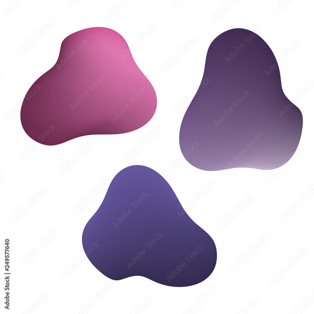 Vector set of neon liguid shapes Vector set of neon liguid shapes