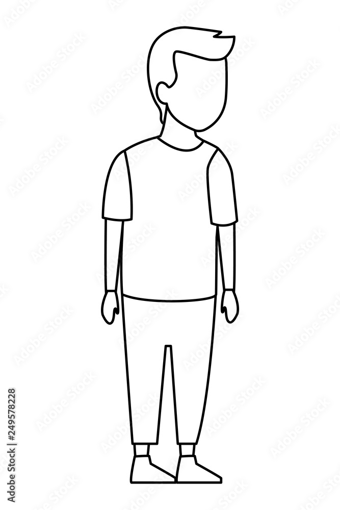 Kid boy avatar cartoon black and white Kid boy avatar cartoon black and white