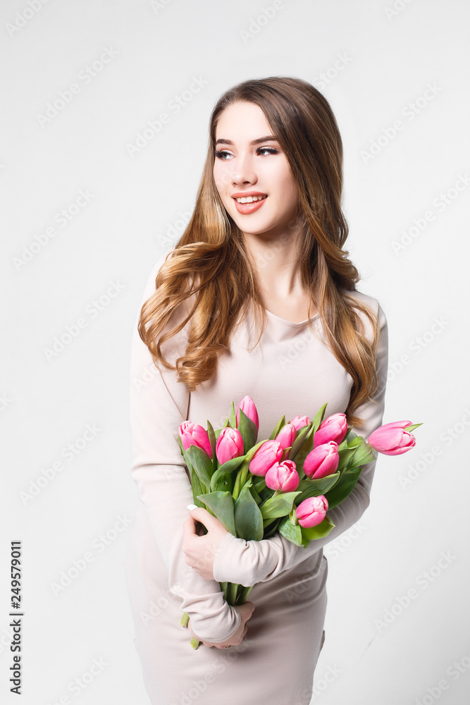 Girl with tullips